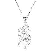 Howenal Celtic Dragon Necklace Dragons Gifts - 925 Sterling Silver Pendant Jewelry for Women Celtic Dragon Knot Necklace for Men