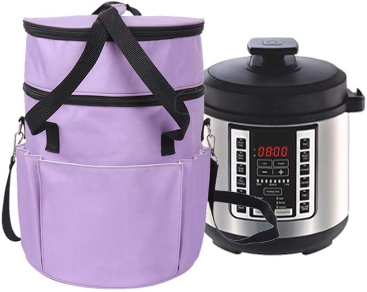 TUXI Pressure Cooker Carrying Bag, Pressure Cooker Travel Tote Bag, 2 Compartments Carry Bag Compatible With Instant Pot (6 Qt),Have Accessory Pockets for Spoon, Measuring Cup, Steam Rack （Purple ）