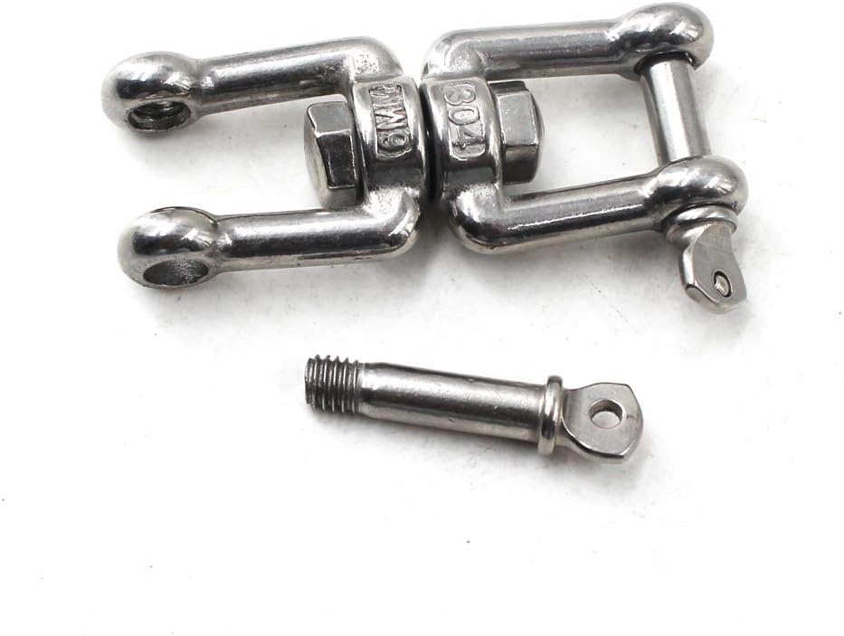 Flomore M5 Swivel Double Shackle 304 Stainless Steel Boat Anchor Chain Connectors (Pack of 6) - Image 4
