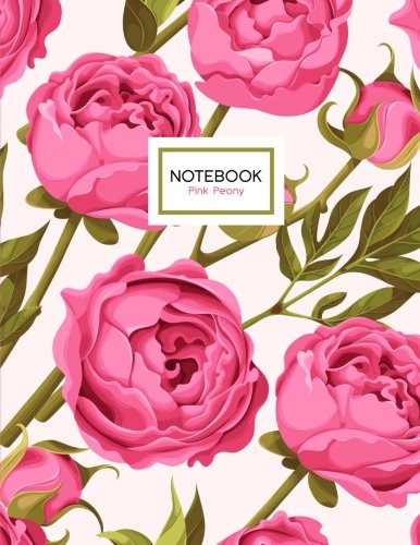 Pink peony notebook: peonies flowers notebook, 8.5 x 11
