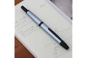 EROFA Majohn A1 Press Fountain Pen Fine Nib with Box, Retractable Light Blue Metal Ink Pen with Converter Writing Set (Black Clip Version)