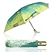 econoLED Compact World Map Travel Umbrella - Windproof, Reinforced Canopy, Ergonomic Handle, Auto Open Close Won’t Break If Inverted, Durability Tested 5000 Times