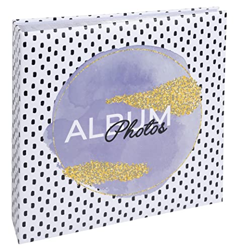 Exacompta - Ref. 62772E - Photo album with pockets BRIGHT - 200 photos 10x15cm - 100 pages - size 22.5x22 cm - printed paper cover covered with a glossy protective film - gold marking
