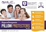 HLC.ME Waterproof / Bed Bug Proof Mattress Encasement (1 Pair),Two Standard/ Queen Pillow Protector 21