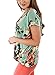 Dokotoo Womens Summer Casual Cotton Floral Print Blouse Tops for Work Green X-Large