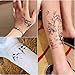 DaLin Sexy Floral Temporary Tattoo Fake Tattoos for Women Men Black Rose Flowers Collection
