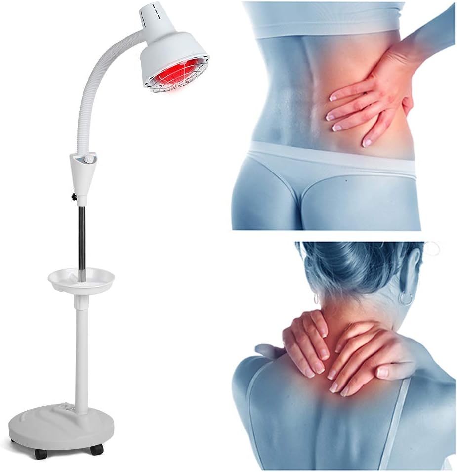 Wandisy Infrared Lamp, Infrared Heat Therapy Lamp 275W Heating Lamp for Body Muscle Joint Pain Relief Coldness Dispelling(UK)