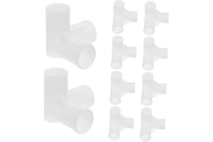 Cabilock 10pcs Heavy-Duty Closet Rod Tee Connector Coupling for Shoe Rack Cabinet Dryer Rod Link Plastic