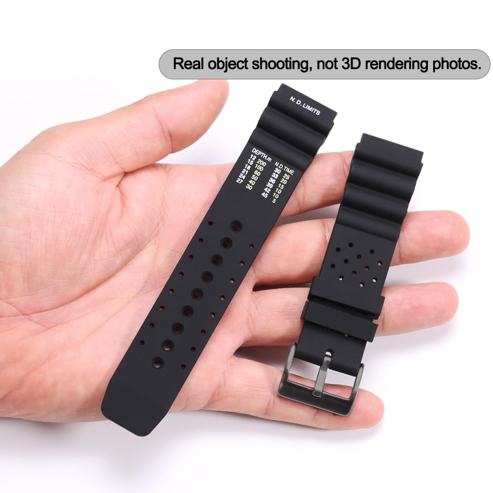 22mm Silicone Watch Band Compatible with Citizen smart gen2 diver DAL1BP Men's Sport Waterproof Dive Strap Bracelet Watch Accessories