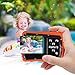 Kids Waterproof Camera Digital Camera for 4-10 Years Old Children, 12MP HD Underwater Action Camera Camcorder with 8X Digital Zoom, 2.0 Inch LCD Display, 16G Micro SD Card – Easy to Use (Orange)