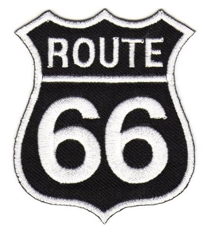 Aufnäher Bügelbild Iron on Patches Applikation Route 66 Biker Usa