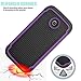 Motorola Moto E Case, Moto E 1st Gen Case, Tekcoo(TM) [Tmajor Series] [Purple / Black] Shock Absorbing Hybrid Rubber Grip Plastic Impact Defender Rugged Slim Hard Case Cover Shell For Moto E 2014