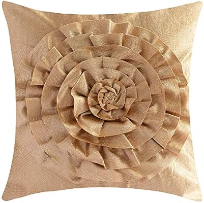 The White Petals Viscose 3d Flower Pillow Cover Pack Of 1 16x16