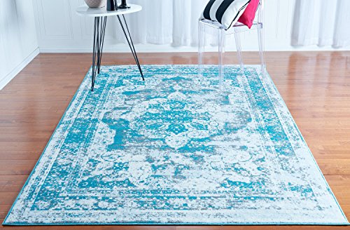Unique Loom Sofia Collection Turquoise 5 x 8 Area Rug (5' x 8')