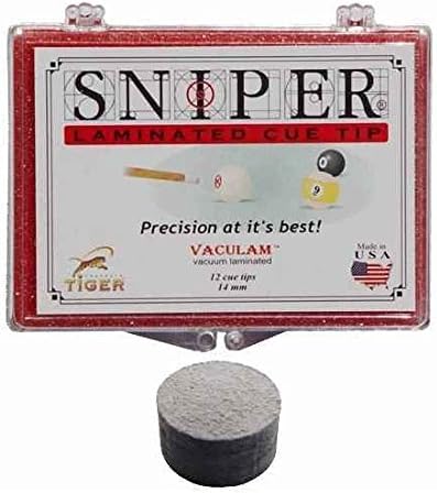 Single Sniper Tiger 14 mm Pool Cue Tip Made in USA