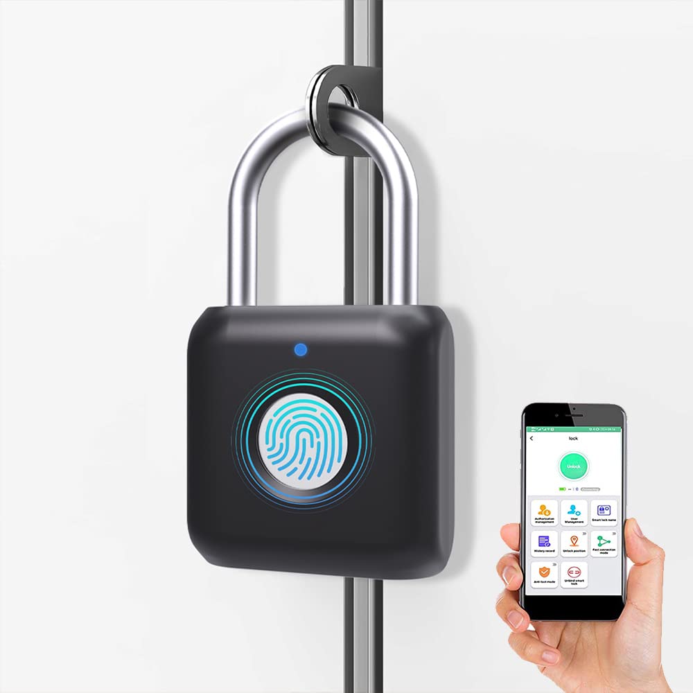 Fingerprint Lock App Locker - Phone App Unlock, Remote, Recording, Bluetooth Lock for Gym, School, Luggage
