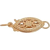 18MM 14K Solid Yellow Gold Marquise Filigree Safety Clasp for Pearl or Bead Strands Made in USA by CRAFT WIRE