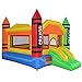 Cloud 9 Mini Crayon Bounce House with Slide, Inflatable Bouncer for Kids, Without Blower