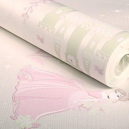 BABYQUEEN Children's room wall paper/PRINCESS bedroom cartoon castle girls environmental non-woven cloth wallpaper Rice White