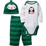 Gerber Boys' ' 3 Piece Bodysuit, Penguin, 12 Months