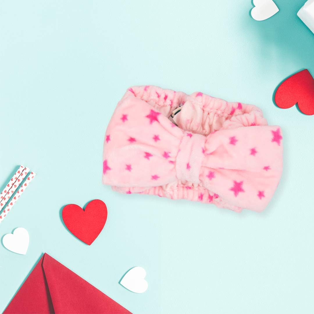 The Vintage Cosmetic Company Make-Up Headband, Pippa Bow, Pink - Image 3