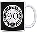 Birthday Gifts For All 90th Happy Birthday Celebrating 90 Years Gift 11oz Ceramic Coffee Mug with Handle Black