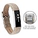 POY Replacement Bands Compatible for Fitbit Alta and Fitbit Alta HR, Genuine Leather Wristbands, Weave Gray