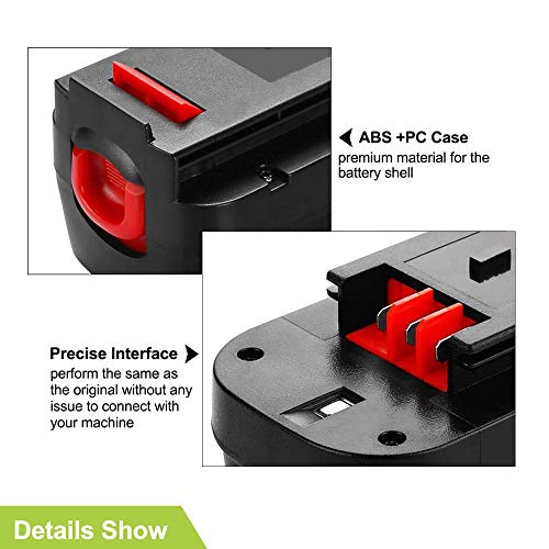 Replacement Battery Compatible with Black and Decker 18V
