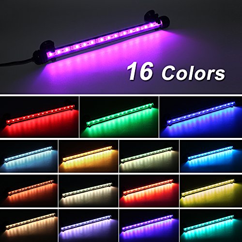 GOESWELL LED Aquarium Light, Fish Tank Light Underwater Submersible Light RGB Color Changing with Remote Control (11.41 inch)