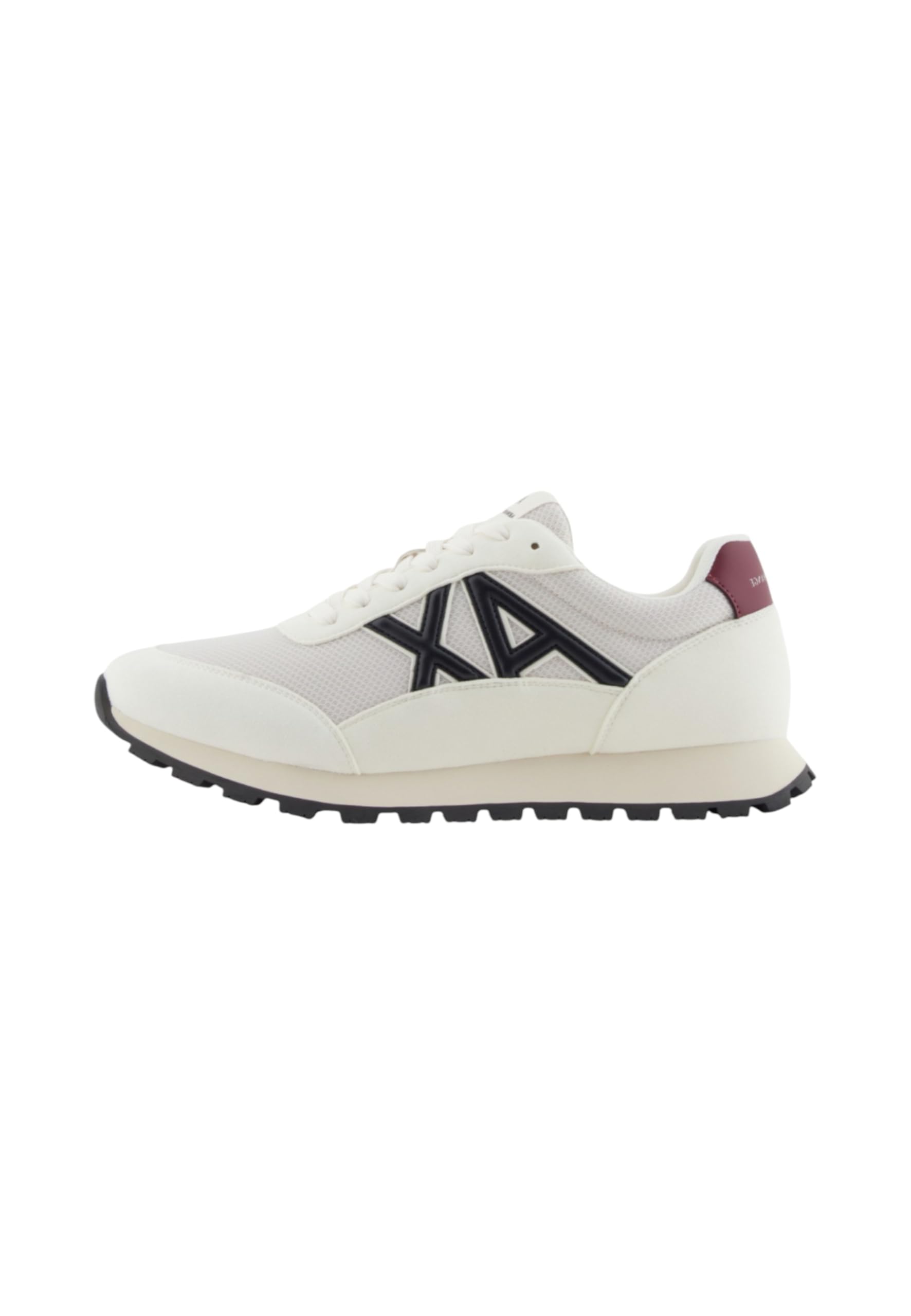 Armani Exchange Men’s Drop Sneaker, Off White/Deep Navy, 7