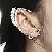 OwMell Elf Ear Cuffs for No Piercing Ears, OwMell 1 Pair Pearl Beads Filigree Fairy Elven Cosplay Fantasy Costume Handcraft Earring Bridal Earrings