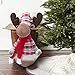 GMOEGEFT Handmade Reindeer Plush, Rudolph Rustic Plaid Moose, Stuffed Animal Toy Gift, Home Ornaments, Christmas Decoration Table Decor, 21 Inches