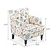 Medford | Floral Fabric Club Chair w/Nailhead Accents | in White and Blue