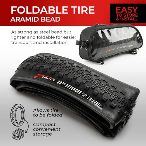 Fincci Pair of Gravel Tyres 700 x 38c (40-622) ETRTO – Ultra Light 450 g – 2 Schrader Valve Tubes Included – Nylon Puncture Protection – Ideal for Road, Hybrid and Electric Bike