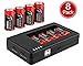 CR123A Rechargeable Batteries and Charger, RCR123A Lithium ion Battery Charger with 8 Pack 3.7V 800mAH Batteries for Arlo Security Cameras Alarm System