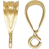 5pcs Adabele Real 1/20 14K Gold Filled 9.5mm/0.37 Inch Small Folding Donut Pendant Bail Clasp Open Parallel Jump Ring for DIY Craft Jewelry Makings JK5-B1