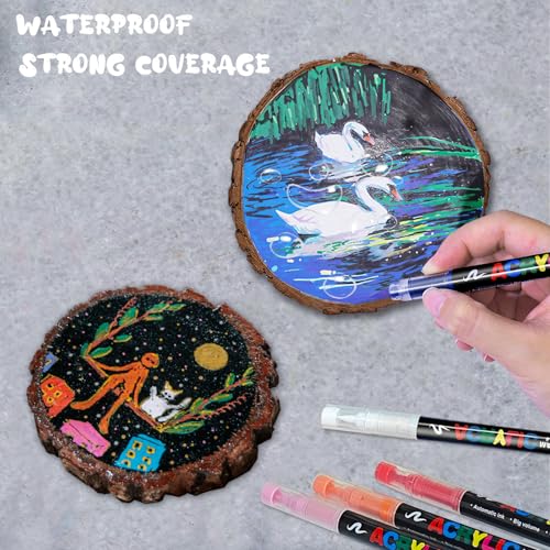 288 Colors Acrylic Paint Markers, Soft Brush Tip Acrylic Paint Pens, Waterproof Coloring Art Markers for Wood, Metal, Ceramic, Fabric, Stone, Egg, Rock Painting and DIY Art Crafting