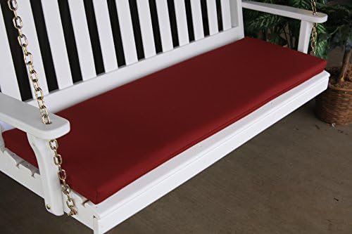 BENCH/SWING/GLIDER PREMIUM OUTDOOR CUSHIONS, 4' Designer Replacement Cushion for Inside Outside Benches, Gliders, Swinging Porch Swings, Weather Mildew Fade Resistant Fabric (4 Foot, Burgundy)