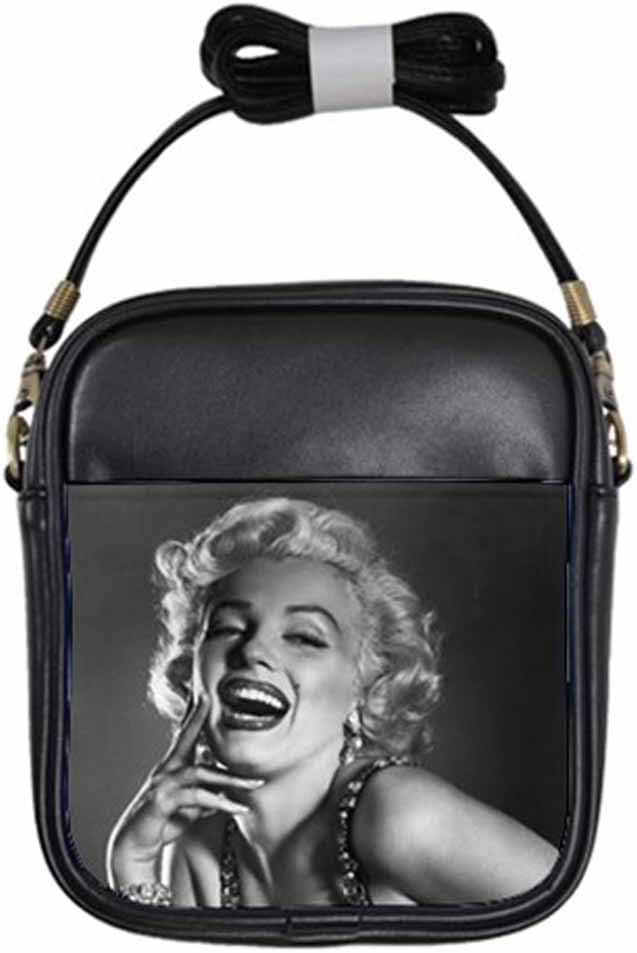 MARILYN MONROE LAUGHING BEAUTY Leather Sling Bag Small Purse