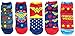 DC Comics Wonder Woman Classic Juniors 5 Pack Low Cut Ankle Socks,Red/Blue,4-10