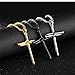 HIJONES Men's Stainless Steel Nail Cross Charm Pendant Necklace Chain 22 Inches, Polished Black