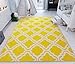 Modern Rug Calipso Yellow (3'3'' x 5') Lattice Trellis Accent Area Rug Entryway Bright Kids Room Kitchn Bedroom Carpet Bathroom Soft Durable Area Rug