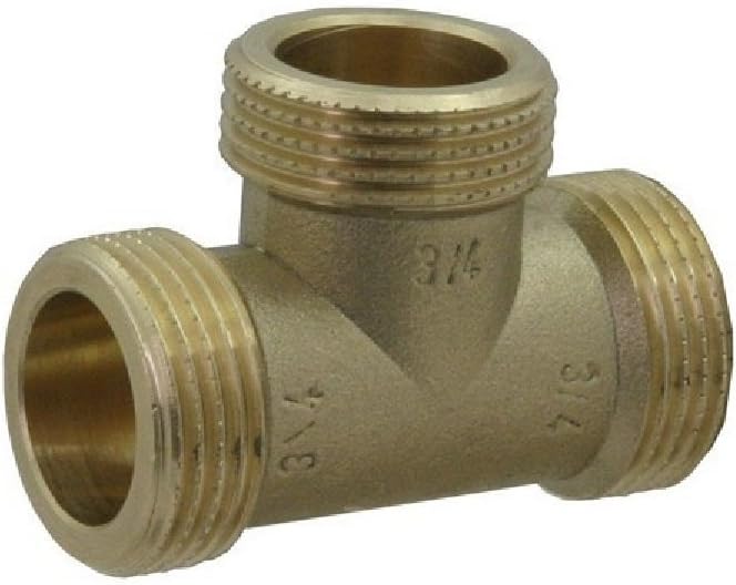 HYDROBIL Water Pipe Plumbing Fittings Tee 3/4" BSP Male x 3/4" BSP Male x 3/4" BSP Male, Plumbing Joints and Connections, Solid Brass BSP Fittings, 10 Bar, Max. Temp. 100°C, BSP Connector, T-Fitting
