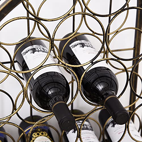 45 Bottle Wrought Iron Wine Rack Jail with Lock Antique Bronze