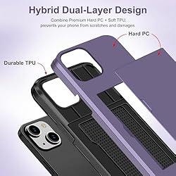 SAMONPOW for iPhone 15 Case with Card Holder Heavy
