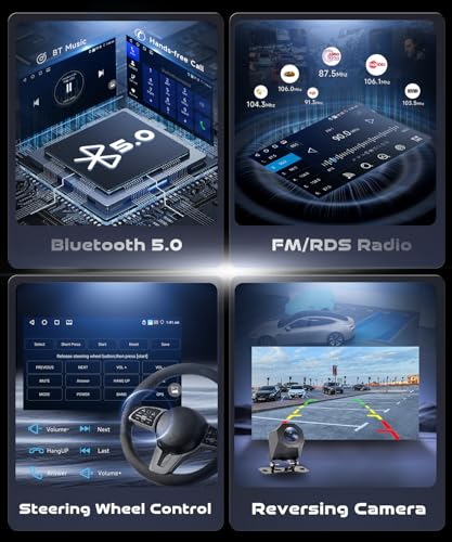 VECHTEL 4G+128G Android 15 Car Radio for Lancia Delta 2009-2019, 9 Inch Incell HD Screen Tactile co Carplay Android Car Wireless Car Stereo Support GPS Wi-Fi USB Bluetooth FM Radio RDS Rearview Camera
