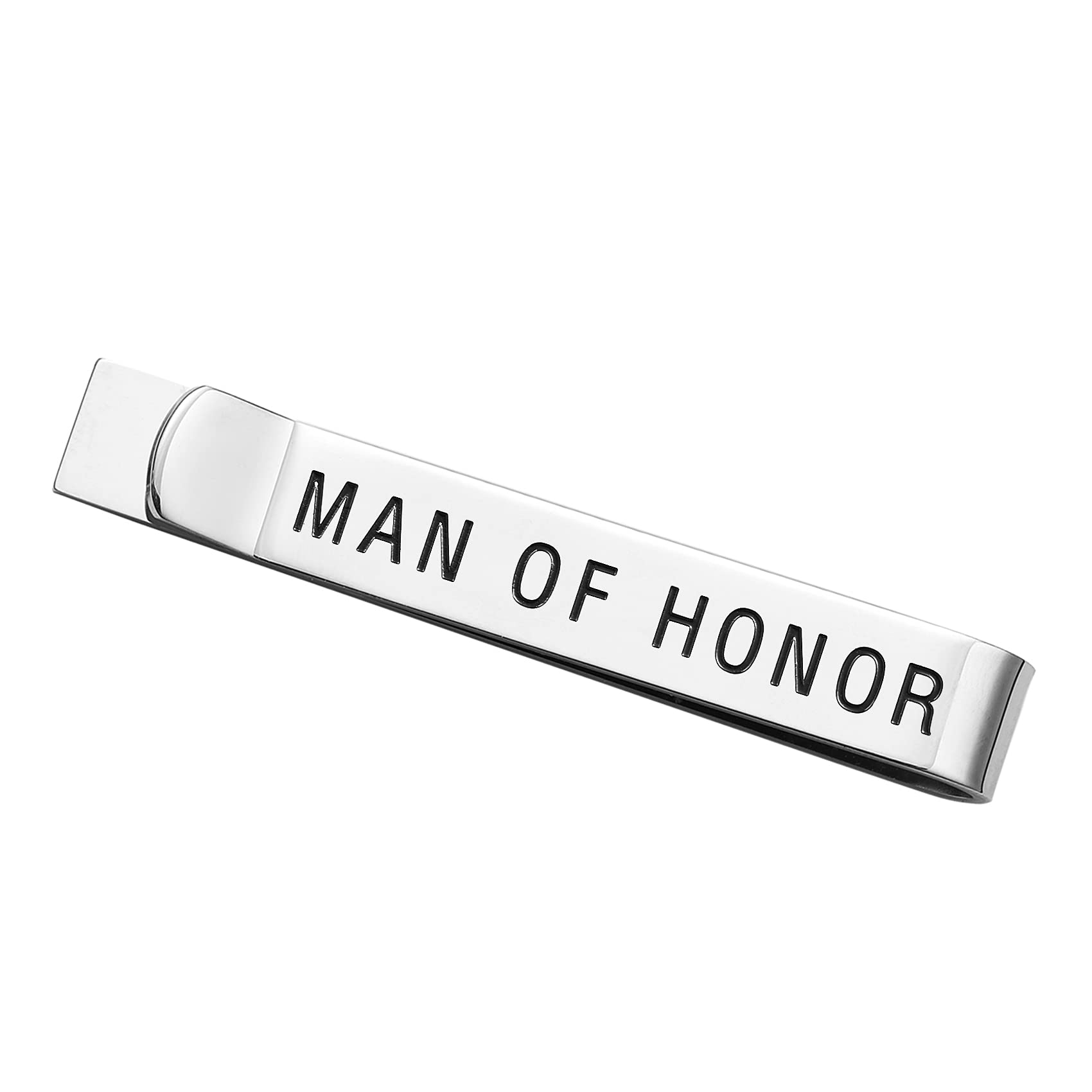 Brother of The Bride Wedding Gifts Tie Clips For Men Man of Honor Groomsman Tie Clip (Man of Honor)