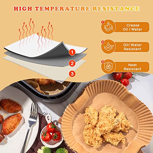 Air Fryer Parchment Paper, Set of 100, 6.3 inch Air Fryer Paper/Air Fryer Perforated Parchment
