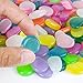 KAPIA 200 Pcs Colorful Glowing Garden Pebbles, Glow in the Dark Decorative Stone for Walkways Decor, Luminous Stones for Plants Pot, Fish Tank etc,Colorful Luminous Plastic Pebbles (Colorful)
