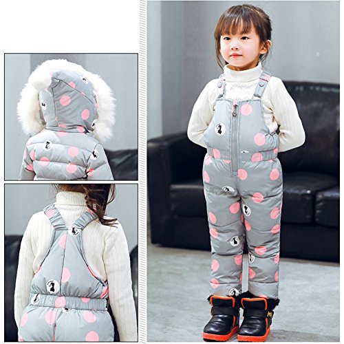 Angela&Alex Hoodied Duck Down Jackets+Pants Winter Baby Clothing Set infant Baby Girls/Boys Snow Suit for Christmas Gift - Thumbnail 3